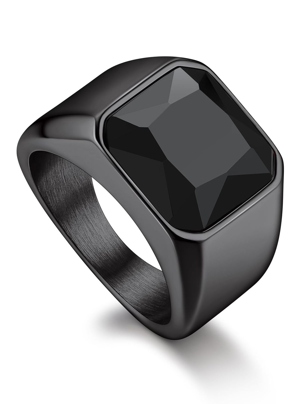 Black Onyx Silver Signet Ring – Men