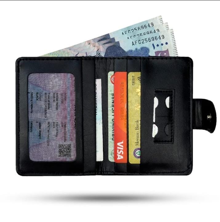 Premium Bifold Button Lock Wallet